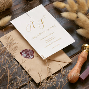 elegant Simple gold typografie bruiloft Folie Uitnodiging