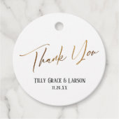 Elegant Simple Gold Typografie Hartelijk dank Bedankjes Labels (Voorkant)