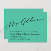 Elégant, Simple Green New Address Faire-part (Devant / Derrière)