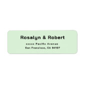 Elegant Simple Green Return-adreslabels Etiket (Voorkant)