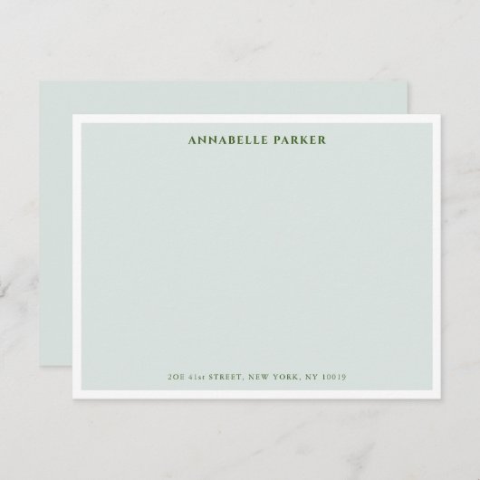 Elegant Simple Grey and White border Bedankkaart (Voorkant / Achterkant)