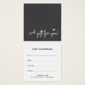 Élégant Simple Gris foncé foncé Faux Coeur Or (Devant & derrière)