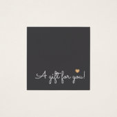 Élégant Simple Gris foncé foncé Faux Coeur Or (Devant)