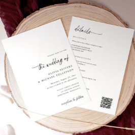 Elegant Simple Handwriting All in One Wedding Kaart