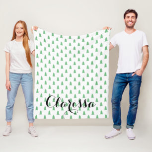 Elegant Simple kerstboompatroonpastel groen Fleece Deken