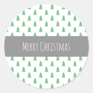 Elegant Simple kerstboompatroonpastel groen Ronde Sticker