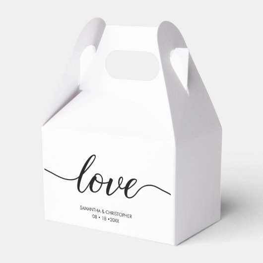 Elegant Simple Love Script Weddenschap, aangepast Bedankdoosjes (Achterkant)