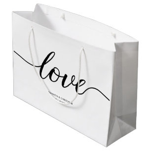 Elegant Simple Love Script Weddenschap, aangepast Groot Cadeauzakje