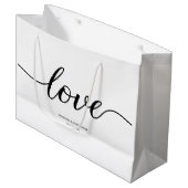 Elegant Simple Love Script Weddenschap, aangepast Groot Cadeauzakje (Voorkant Gekanteld)