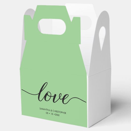 Elegant Simple Love Script Weddenschap Custom Favo Bedankdoosjes (Geopend)