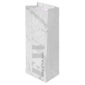 Elegant Simple Marble Stone Grey Name Monogram Wijn Cadeautas (Achterkant Gekanteld)