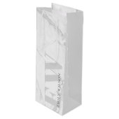 Elegant Simple Marble Stone Grey Name Monogram Wijn Cadeautas (Voorkant Gekanteld)