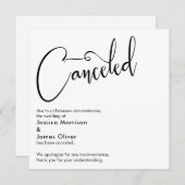 Élégant, simple Mariage Annulé Faire-part (Devant / Derrière)