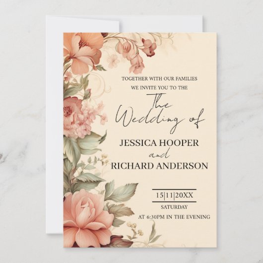 Elégant Simple Mariage Invitations Réception (Devant)