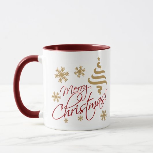 Elegant Simple Merry-kerstcadeau Mok (Links)