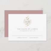 Elegant Simple Minimal Monogram Wedding RSVP Kaart (Voorkant / Achterkant)