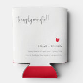 Elegant Simple Minimal Red Heart Script Weddenscha Blikjeskoeler (Achterkant)