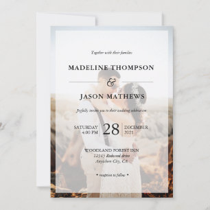 Elegant Simple Minimalist 2 Photo Wedding Kaart