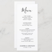 Elegant Simple Minimalist Modern Wedding Menu (Voorkant / Achterkant)