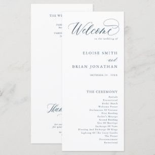Elegant Simple Minimalist Modern Wedding Programma
