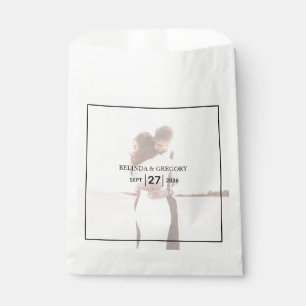 Elegant Simple Minimalist Photo Wedding Bedankzakje