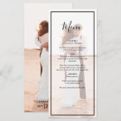 Elegant Simple Minimalist Photo Wedding Menu (Voorkant / Achterkant)