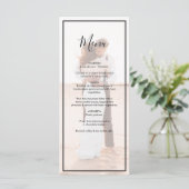 Elegant Simple Minimalist Photo Wedding Menu (Staand voorkant)