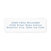 Elegant Simple Minimalist Professional Navy Blue Etiket (Voorkant)