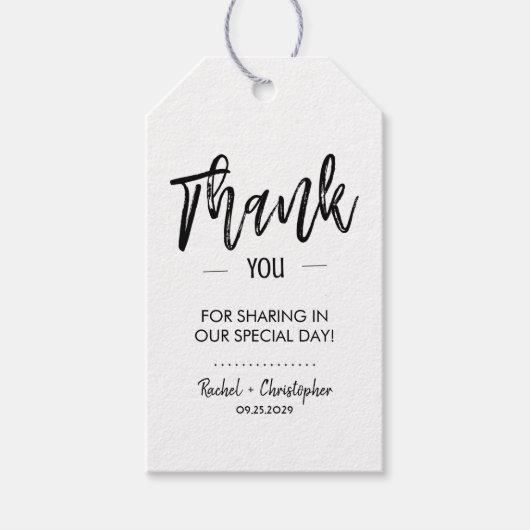 Elegant Simple Minimalist Script Weddenschap Gift- Cadeaulabel (Voorkant)
