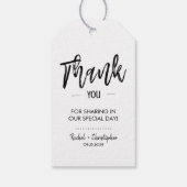 Elegant Simple Minimalist Script Weddenschap Gift- Cadeaulabel (Achterkant)