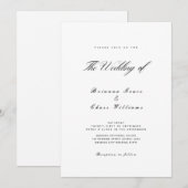 Elegant Simple Modern Black and White Wedding Kaart (Voorkant / Achterkant)