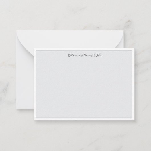 Elegant Simple Modern Minimal Slate Wedding Couple Notitiekaartje (Voorkant)
