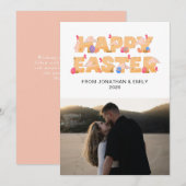 Elegant Simple Modern Pattern Happy Easter Photo Feestdagenkaart (Voorkant / Achterkant)