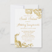 Elegant Simple Modern Roos Floral Gold Sweet 16 Kaart (Voorkant)