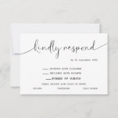 Elegant Simple Modern-scriptreactiekaart RSVP (Voorkant)