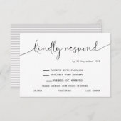Elegant Simple Modern-scriptreactiekaart RSVP (Voorkant / Achterkant)
