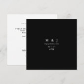 Élégant & Simple Moderne B/N Faire-Part de Fiançai (Devant / Derrière)