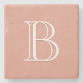 Elegant Simple Moderne Monogram Letter Initiaal Ro Stenen Onderzetter (Voorkant)