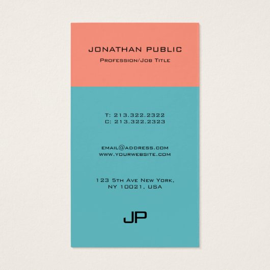 Élégant simple moderne Monogramme professionnel (Dos)