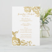 Elegant Simple Moderne Roos Floral Gold Menu (Staand voorkant)