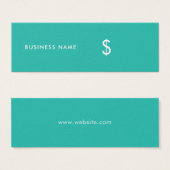 Élégant Simple Moderne Turquoise Prix Tag (Devant & derrière)