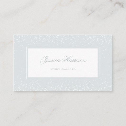 Elegant Simple Monogram Blue Grey White Confetti Visitekaartje (Voorkant)