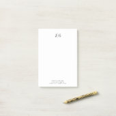 Elegant Simple Monogram Minimalist Letterhead Post-it® Notes (Op bureau)