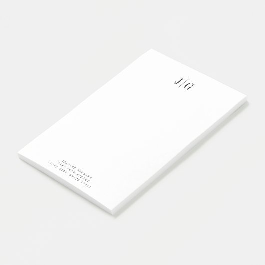 Elegant Simple Monogram Minimalist Letterhead Post-it® Notes (Schuin)