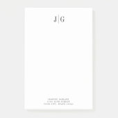 Elegant Simple Monogram Minimalist Letterhead Post-it® Notes (Voorkant)
