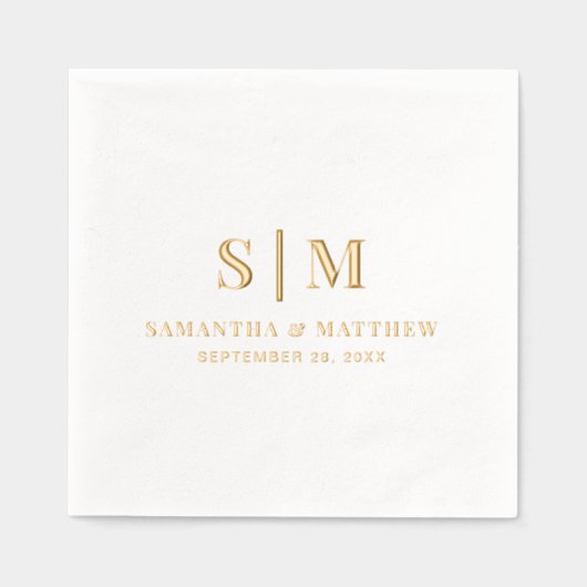 Élégant simple Monogramme simple Mariage minimalis (Recto)