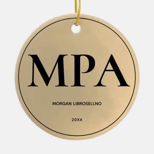 Elegant Simple MPA-Afstuderen Keramisch Ornament (Voorkant)