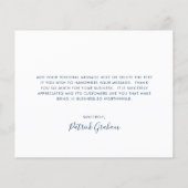 Elegant Simple Navy Blue Budget Hartelijk dank (Achterkant)