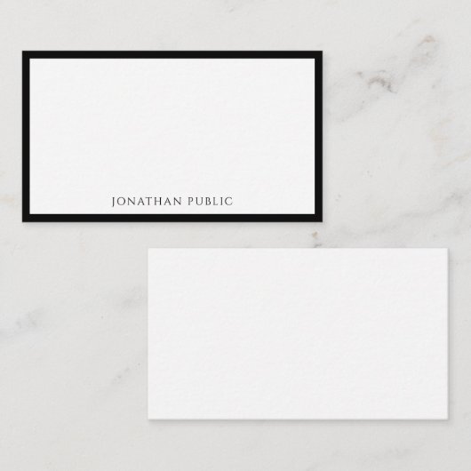 Élégant simple noir noir blanc Modèle plat tendanc (Devant / Derrière)