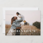 Elégant simple Nom de famille Photo Carte de Noël (Devant)